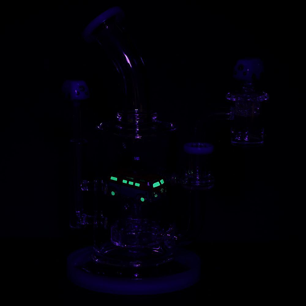 Glow VW Bus Glass Dab Rig Set 8.5"