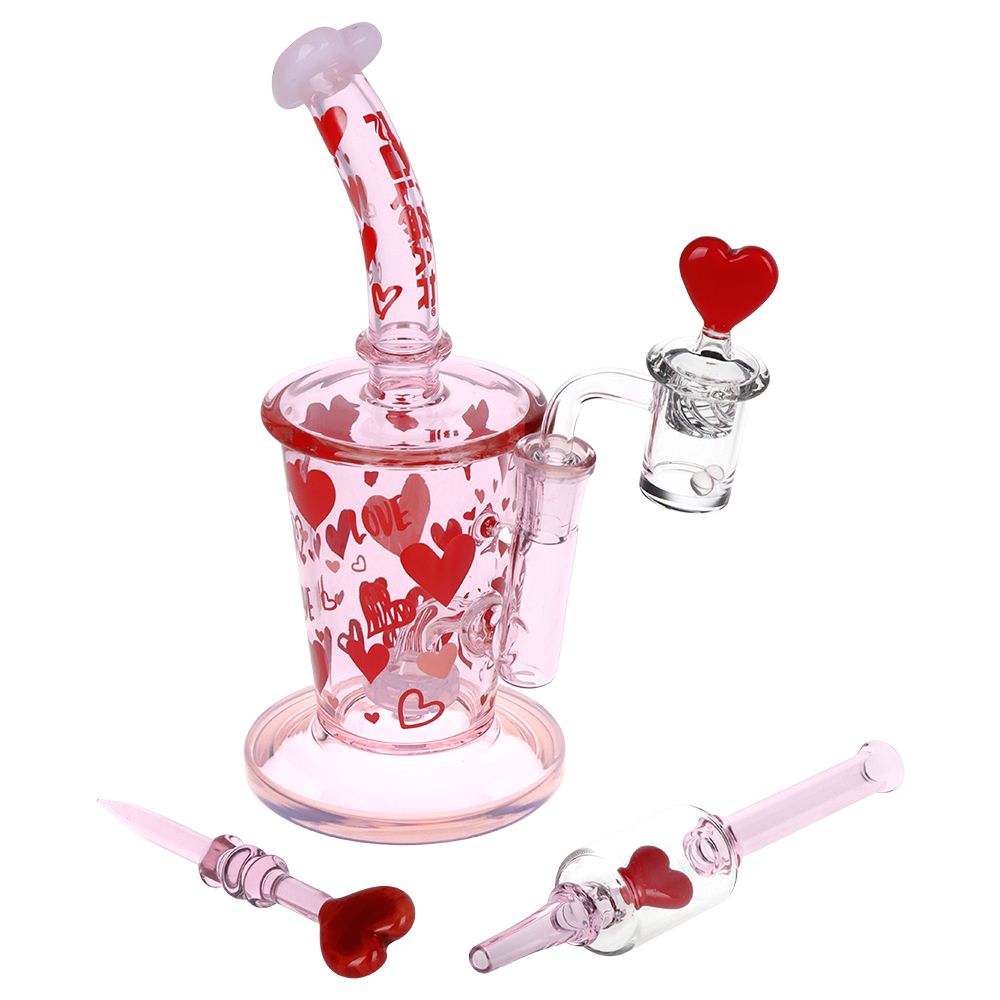 Valentine's Love Heart Dab Rig Set - inhalco