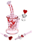 Valentine's Love Heart Dab Rig Set - inhalco