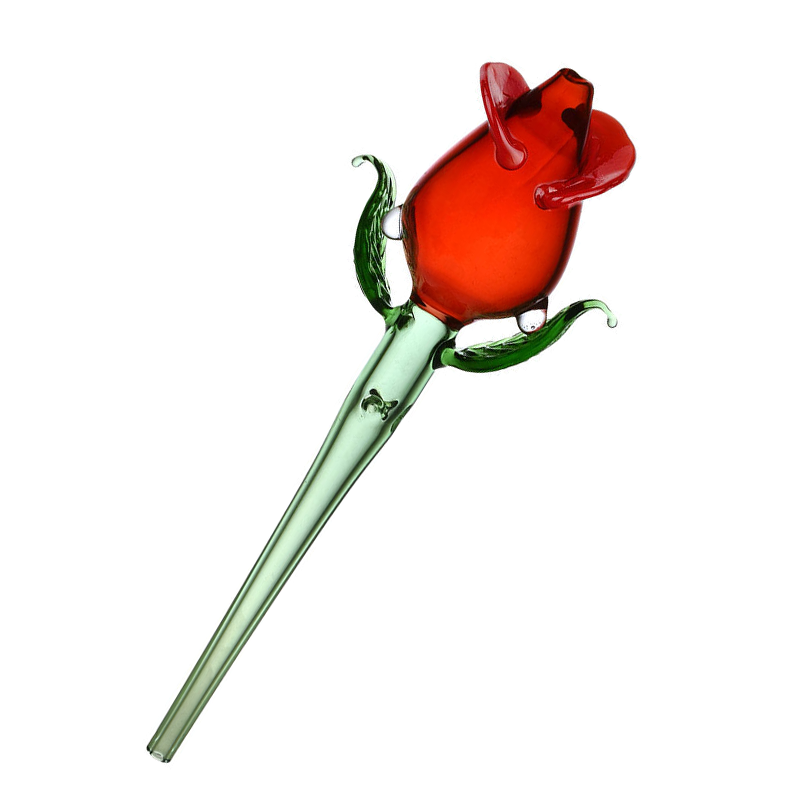 Valentine Rose 6" Glass Dab Straw - INHALCO