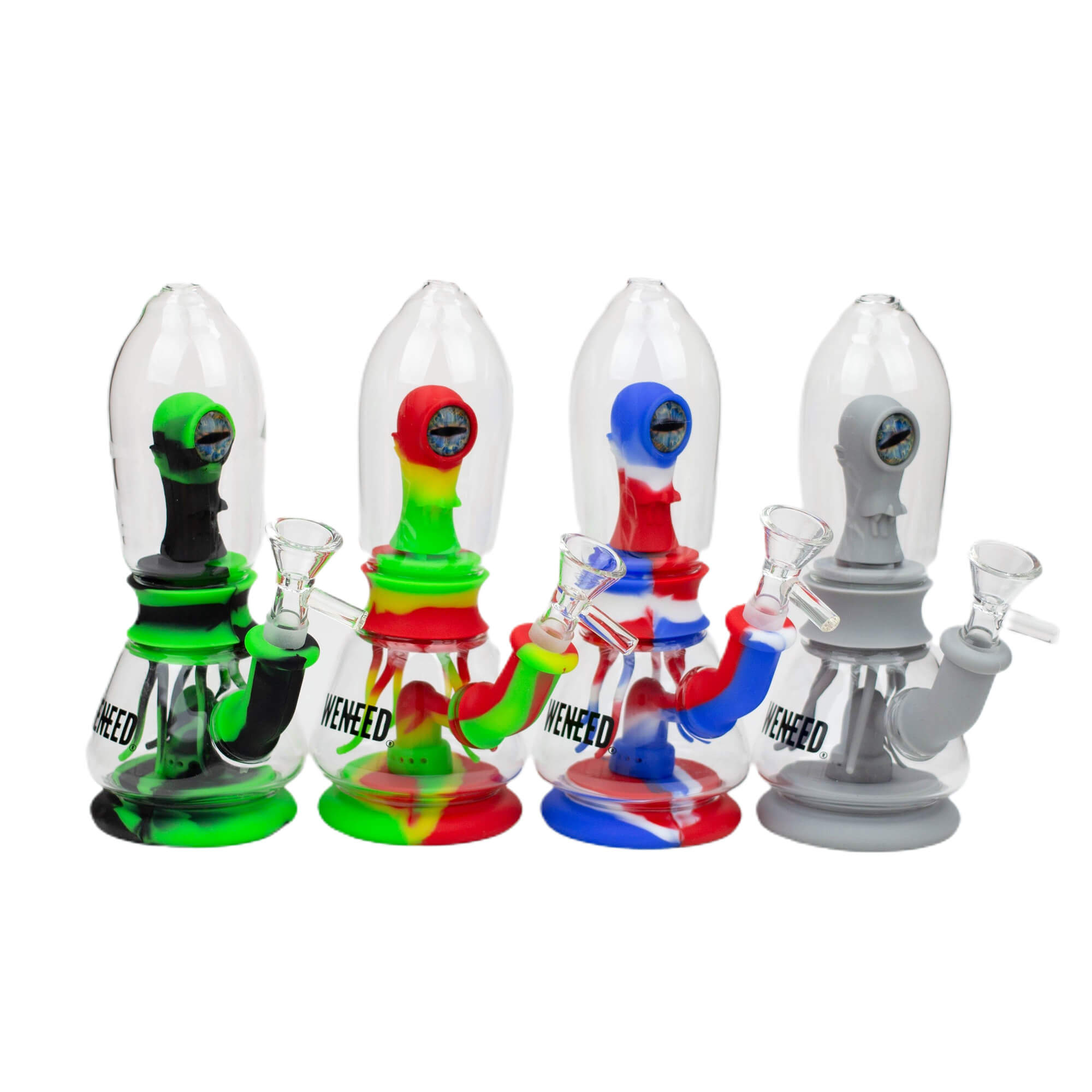 WENEED®- 7&quot; Silicone Monster Double Filter Bong - INHALCO