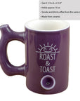 ROAST & TOAST PIPE MUG - PLUM COLOR WITH WHITE PRINT