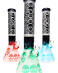 14″ 7mm Thick Glass Skull Beaker Bong