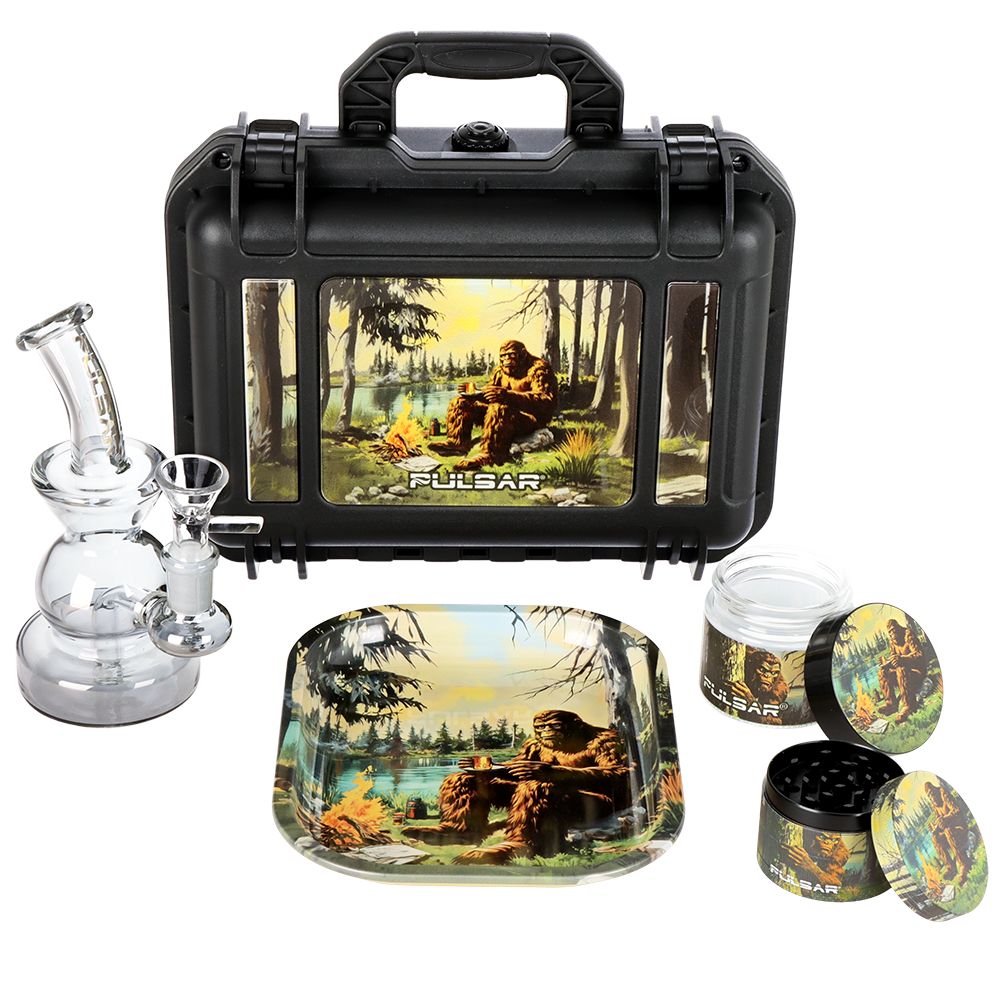 Pulsar Bent Neck Water Pipe Smoker's Hard Case Travel Set