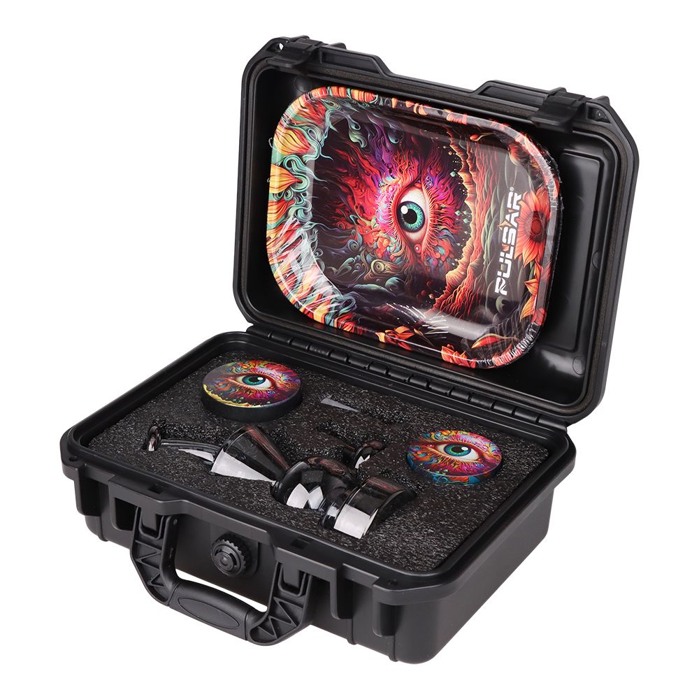 Pulsar Bent Neck Water Pipe Smoker's Hard Case Travel Set