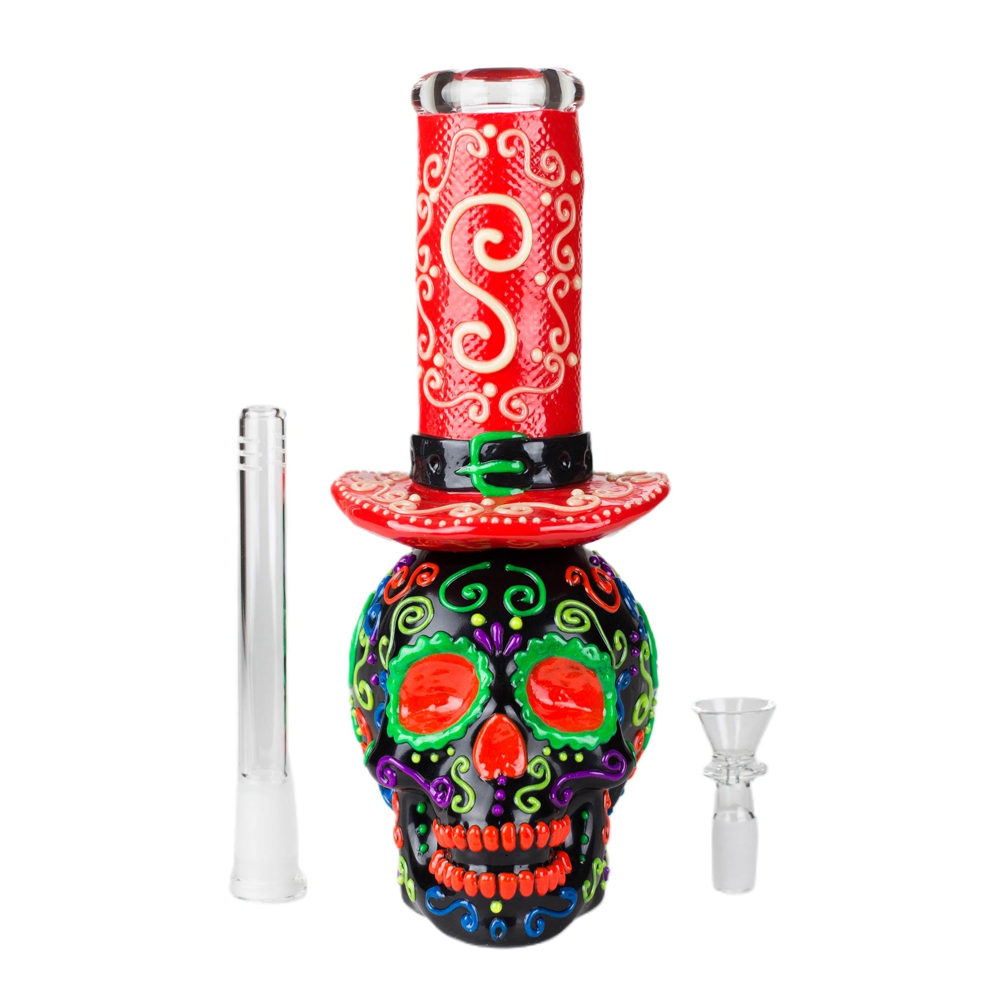 Wizard Skull Glow-in-the-Dark Bong 9&quot;