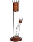 Wood on Glass Tube Water Bong 14.25"