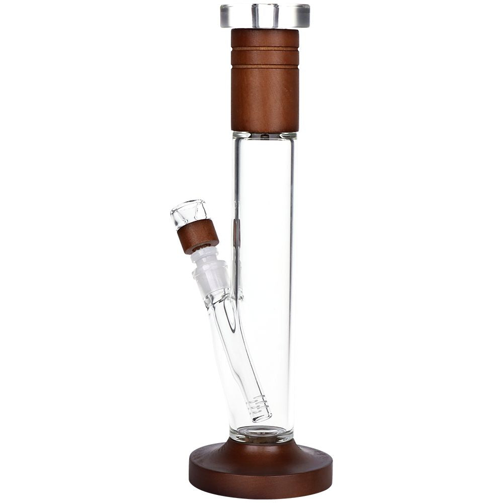 Wood on Glass Tube Water Bong 14.25"