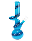 Zig Zag Crackle Paint Glass Beaker Bong Colorquake 10″
