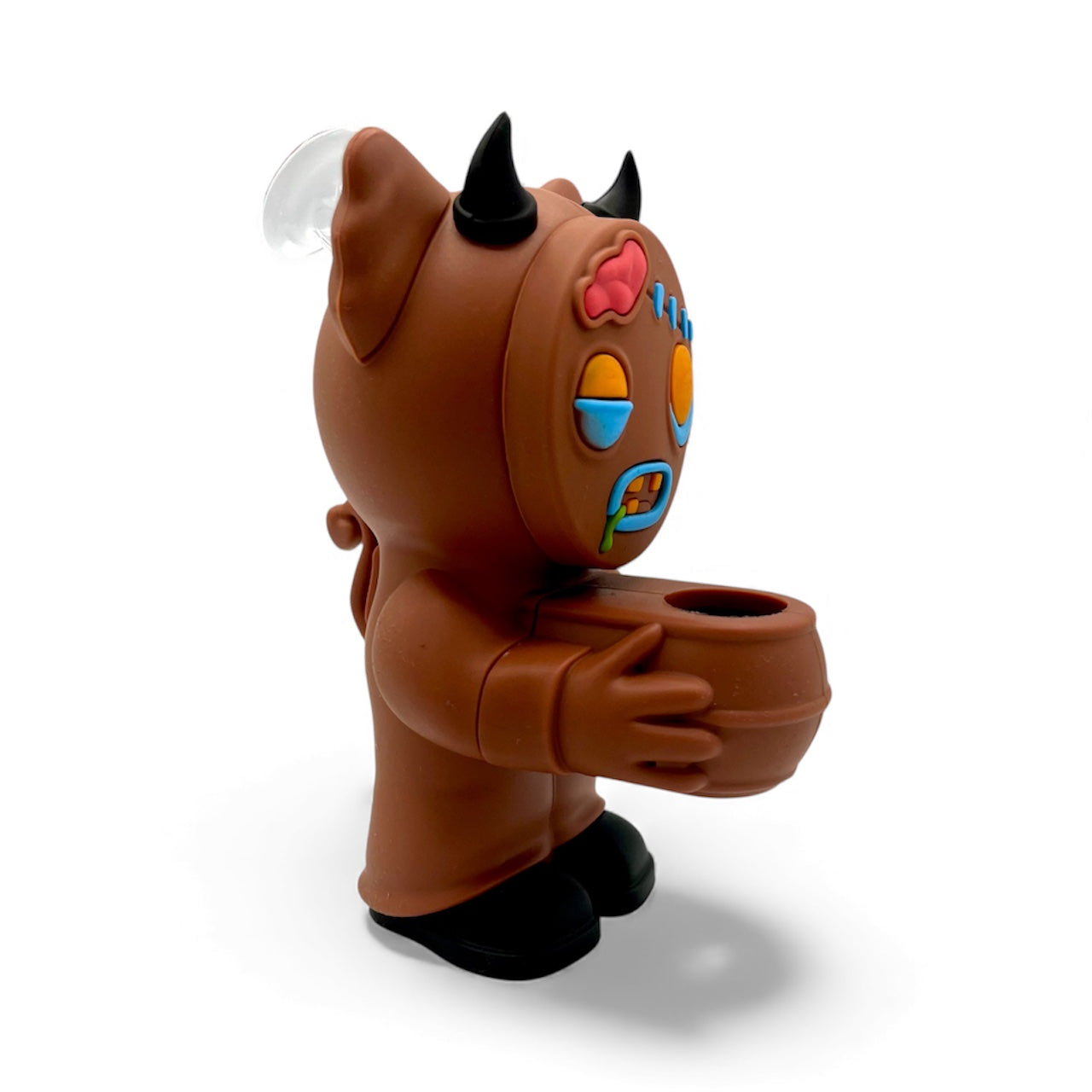 Right side view of Zombie Gingerbread Man silicone water pipe