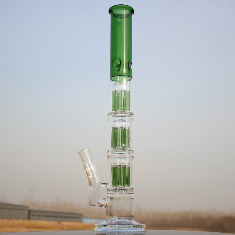 Approx. 19&quot; Triple Tree Percolator Glass Water Pipe