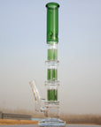 Approx. 19" Triple Tree Percolator Glass Water Pipe