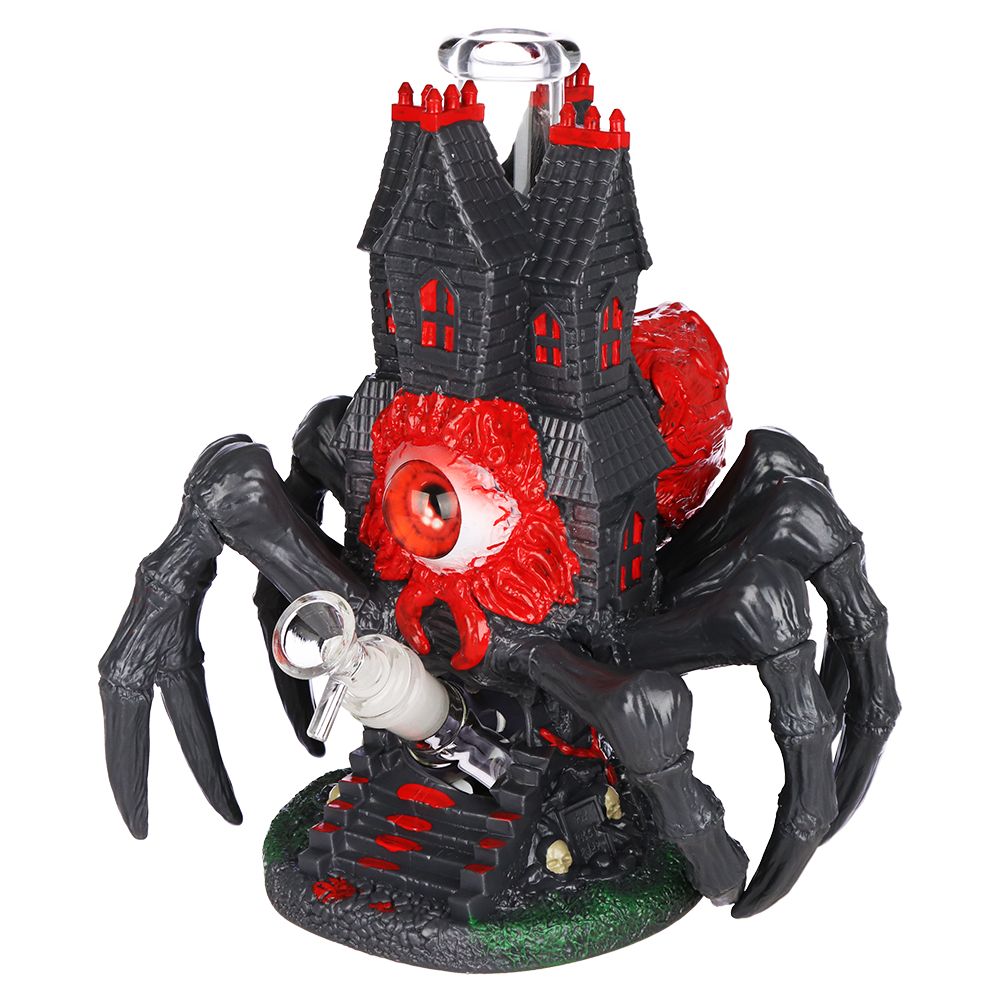 All Seeing Arachnid Castle Glass & Vinyl Water Pipe