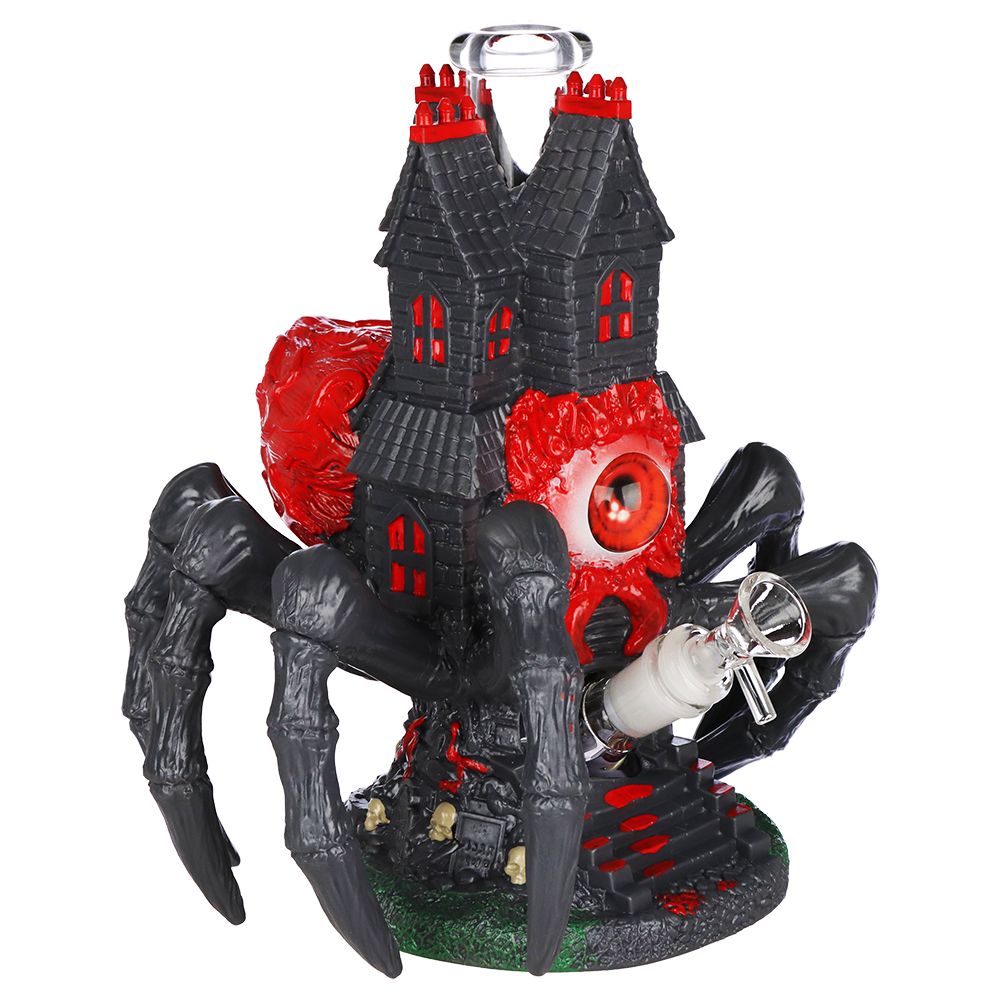 All Seeing Arachnid Castle Glass & Vinyl Water Pipe