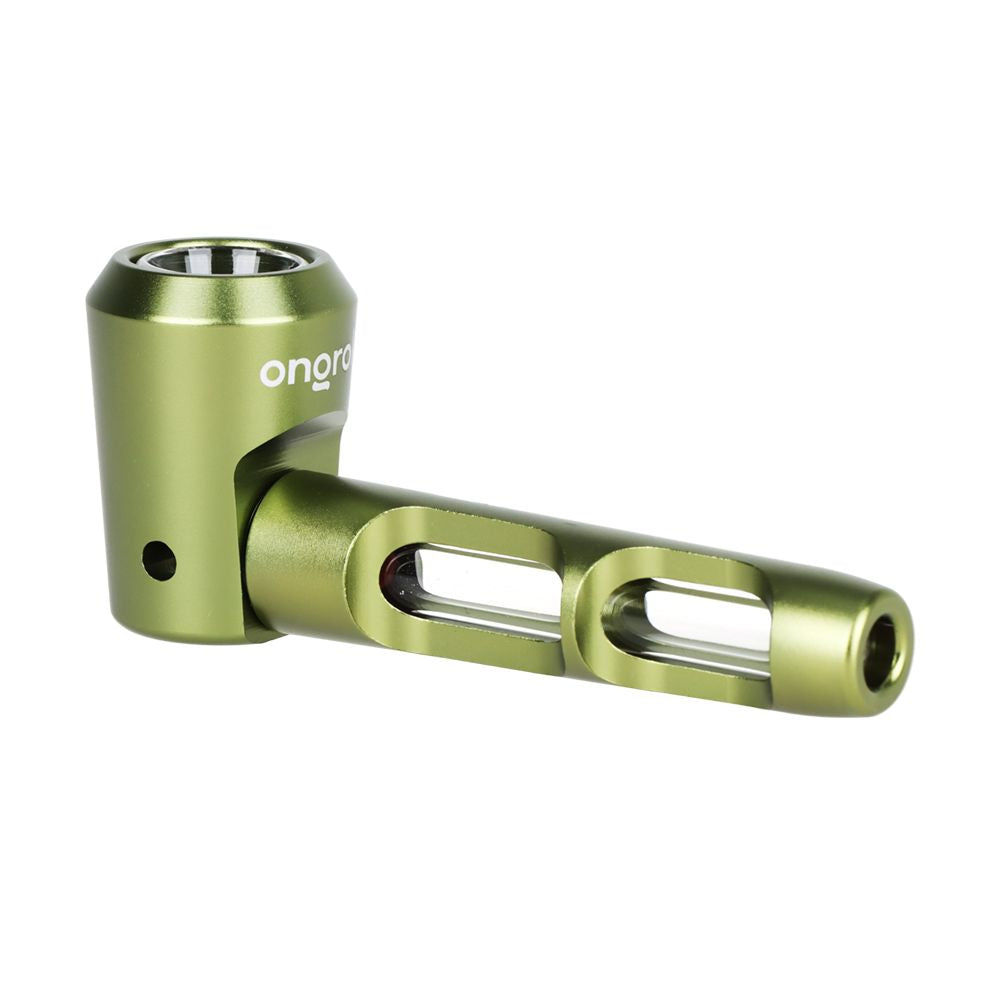 Aluminum & Glass Spoon Pipe in Green