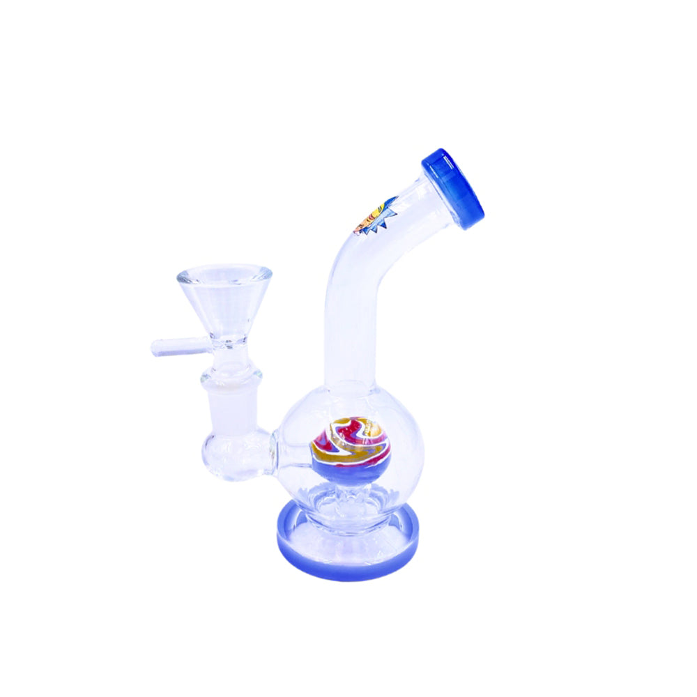 Aqua Orb Mini Glass Bong 6 Inch in blue