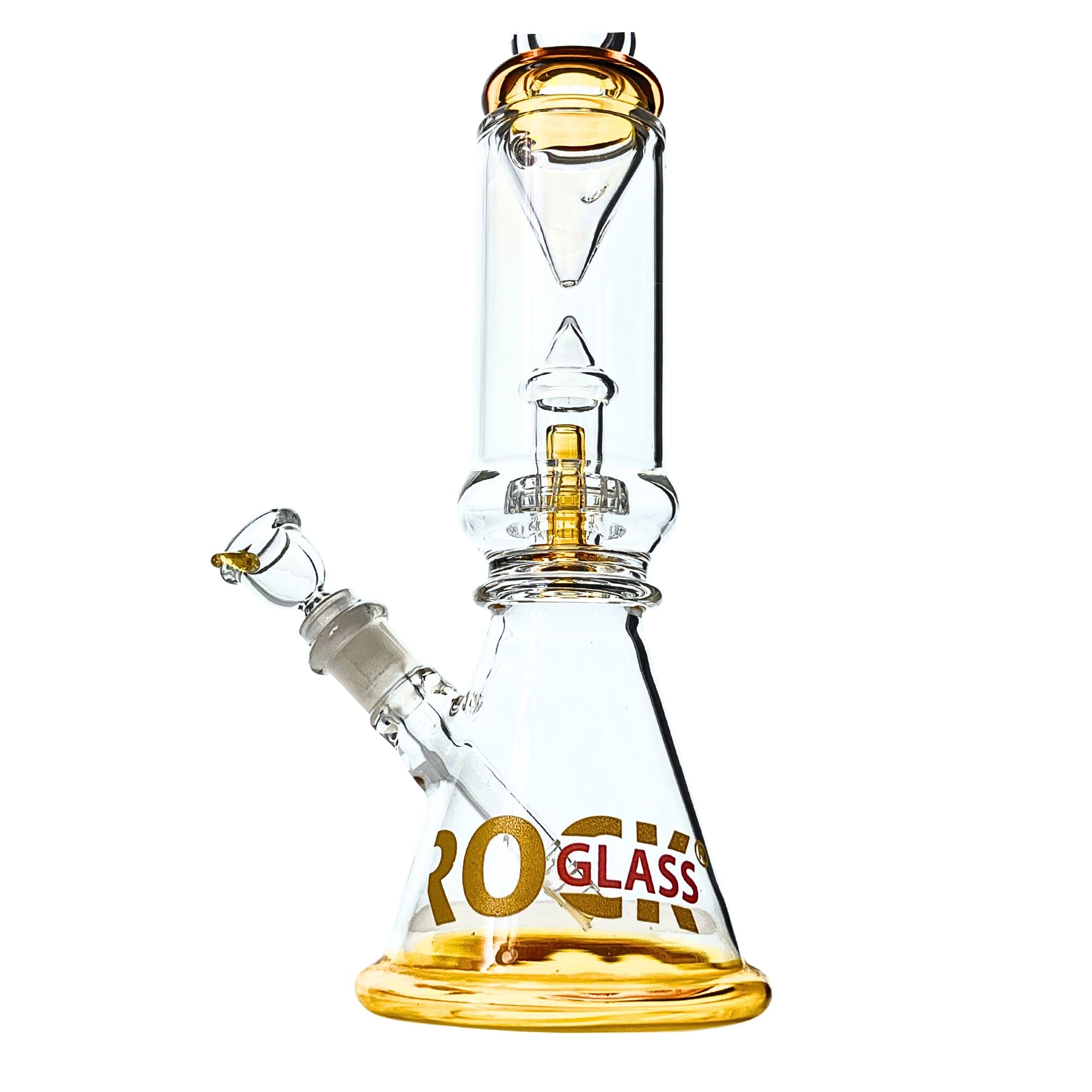Ascension Beaker Bong with Inverted Cone Perc, close-up of percolator
