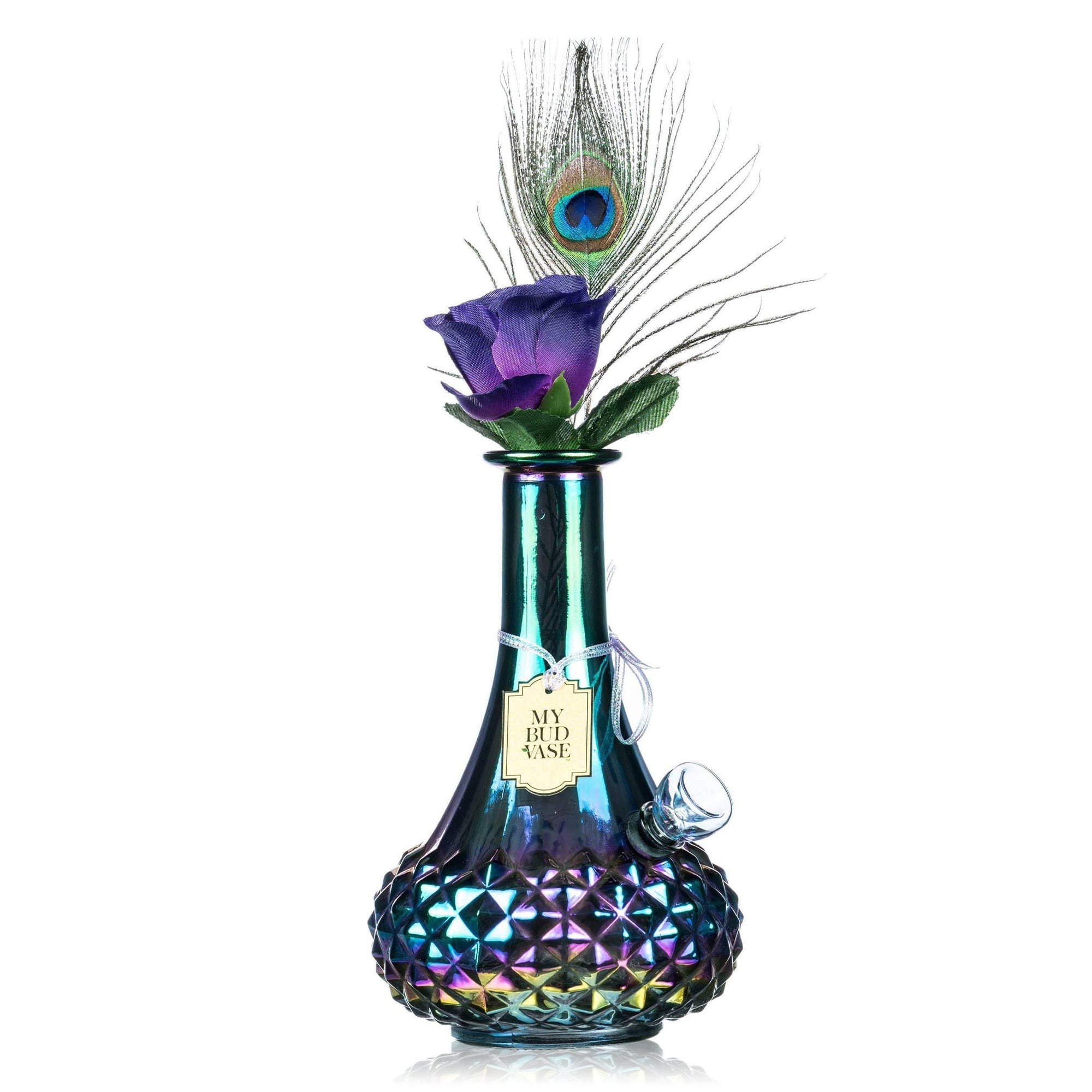 Aurora Iridescent Vase Water Pipe - inhalco