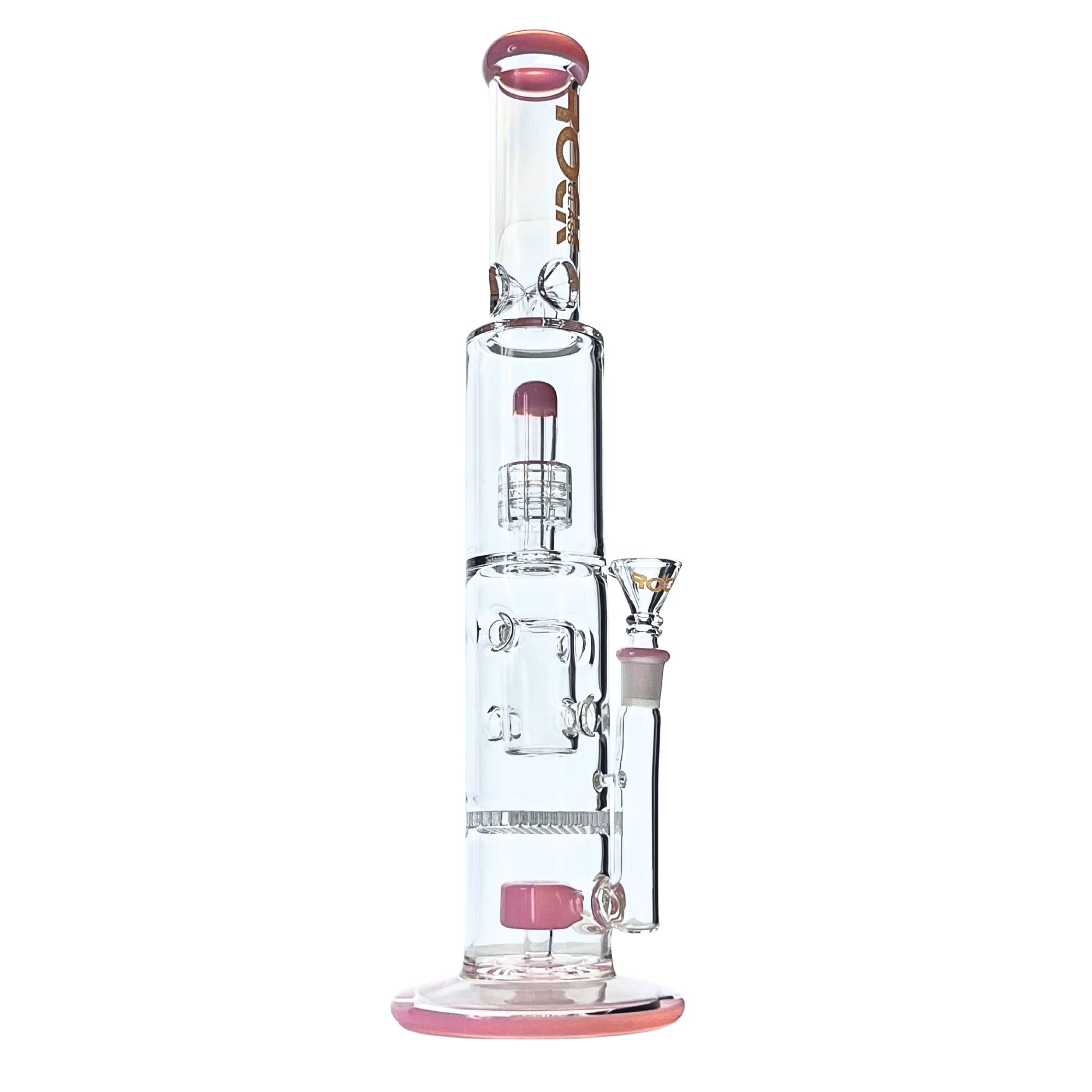 Aurora Triple-Stage Matrix Perc Bong in pink color