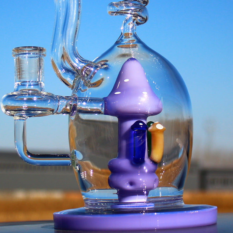 11&quot; Spiral Mushroom Recycler Water Bong with Circ Perc