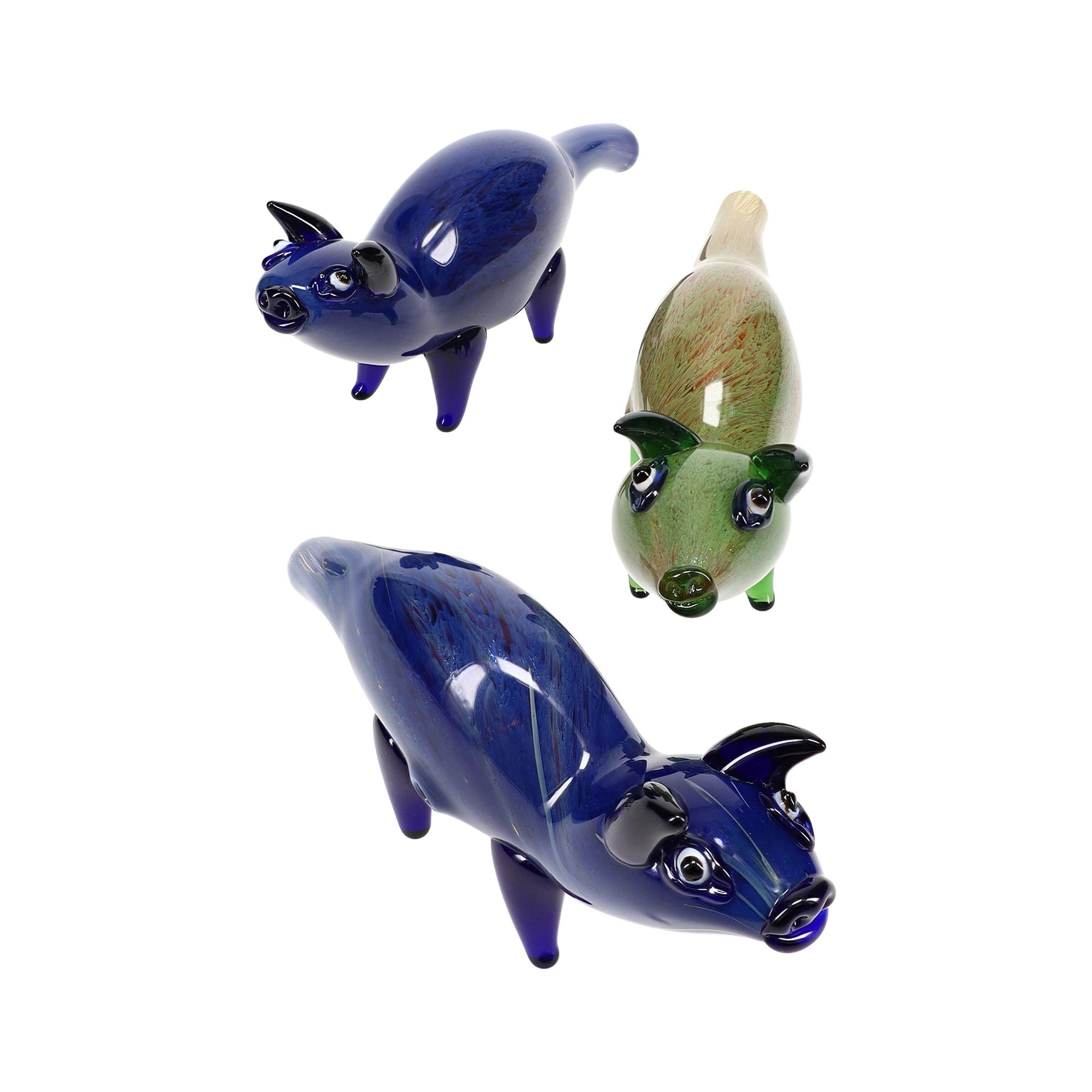 Barnyard Buddy Silver Fumed Pig Hand Pipe