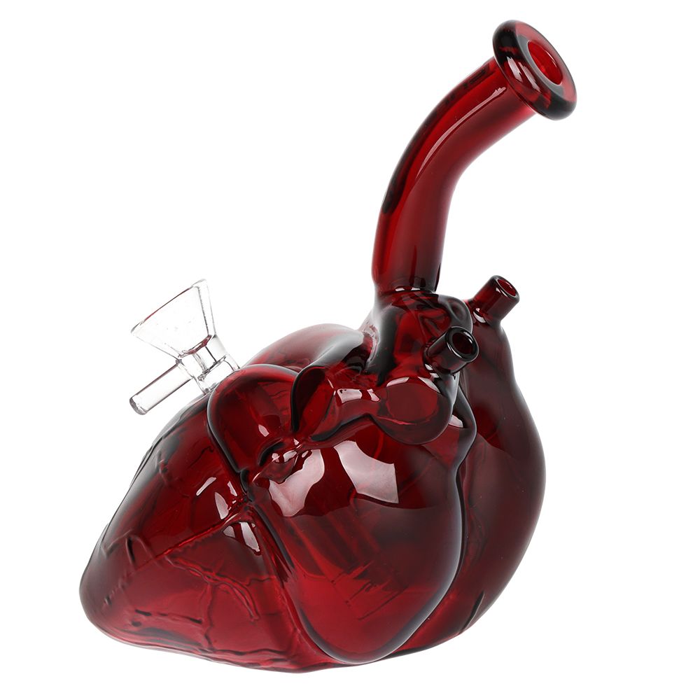 Back view of Be Still My Heart Glass Water Pipe