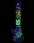 Beach Vibes 420 Painted Big Beaker Bong 18"