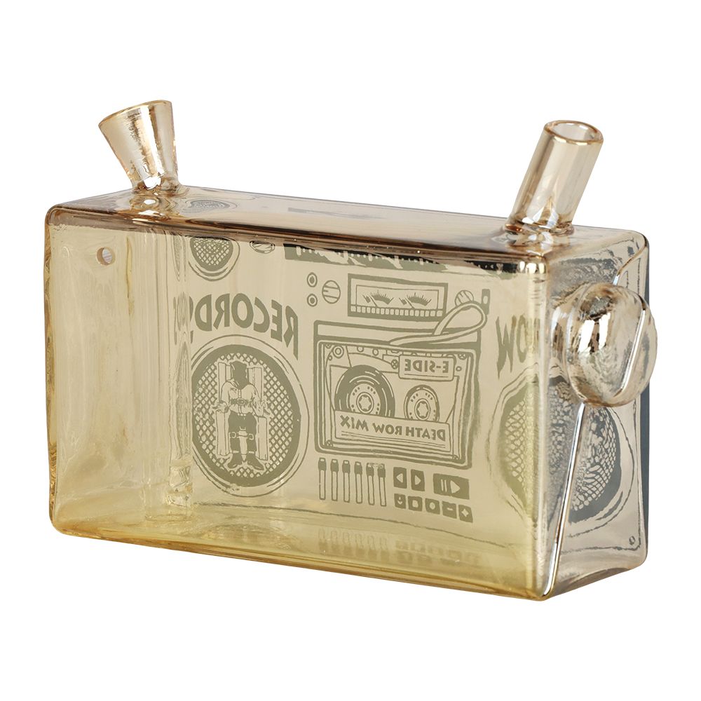 Boom Box Glass Blunt Bubbler – gold accent details