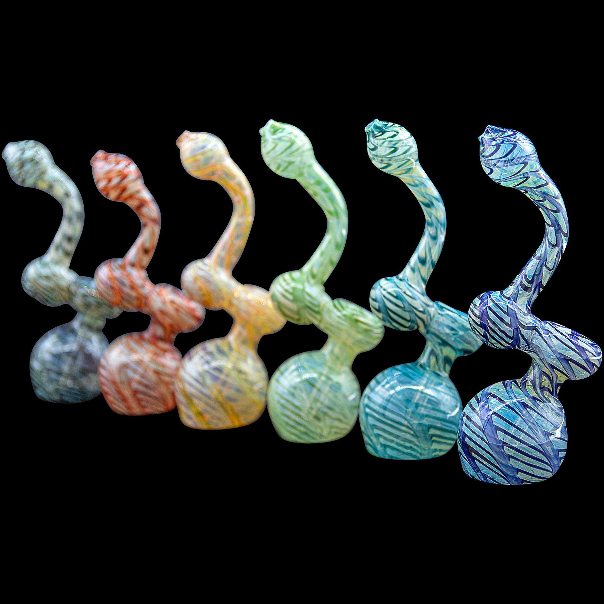 Bubble Lock Color Raked Sherlock Bubbler Pipe all colors