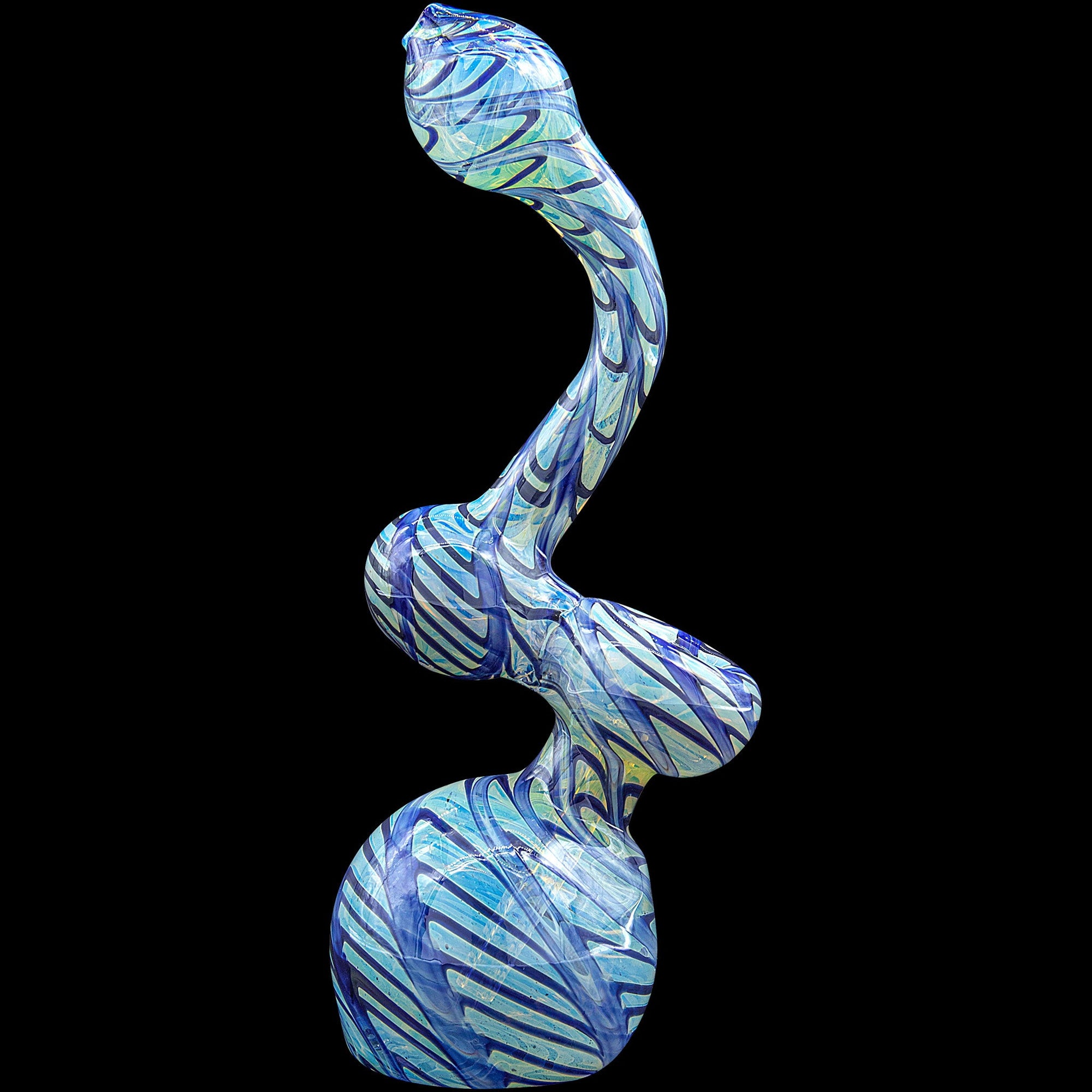 Bubble Lock Color Raked Sherlock Bubbler Pipe