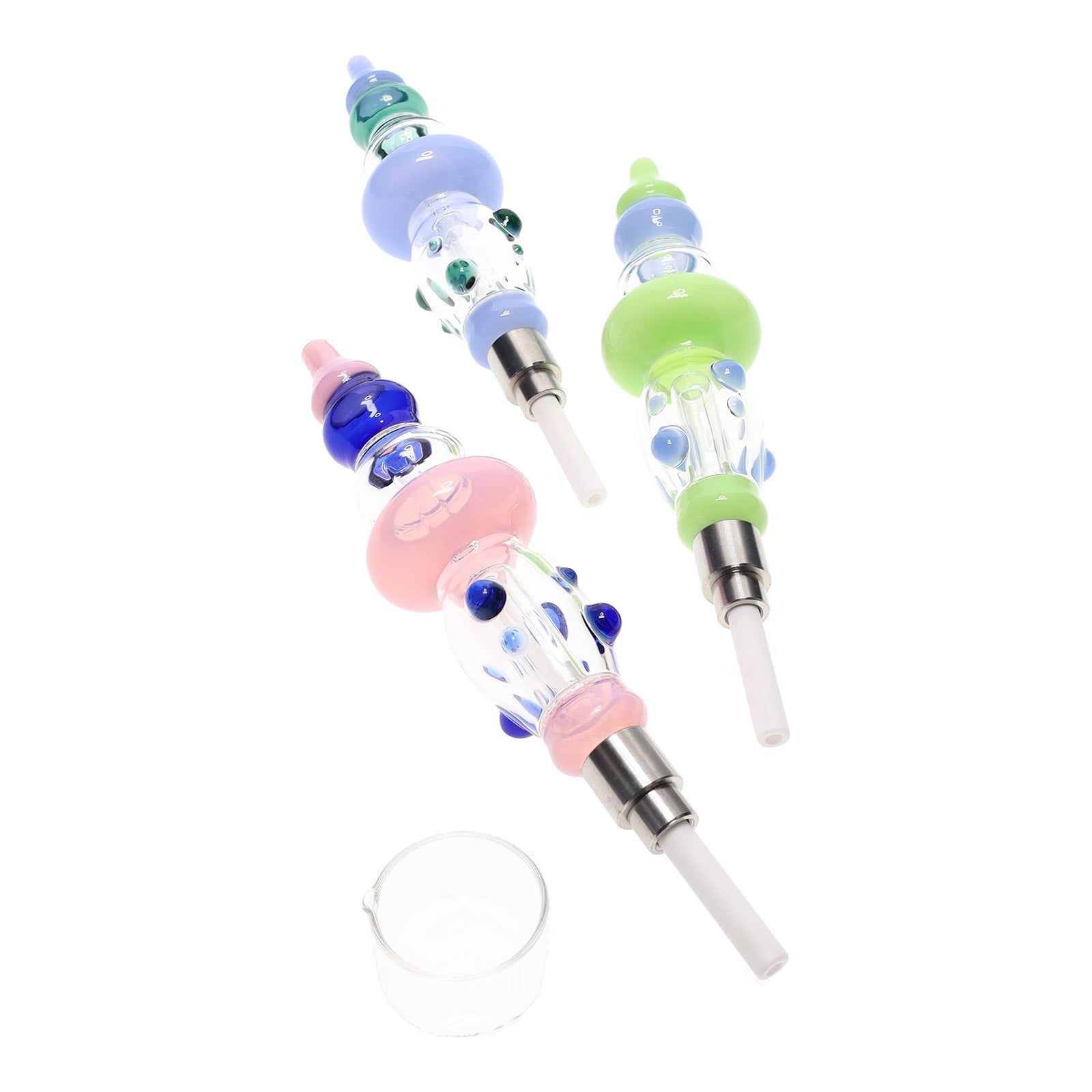 Bubble Pop Neon Marble Glass Nectar Collector Bubbler Kit