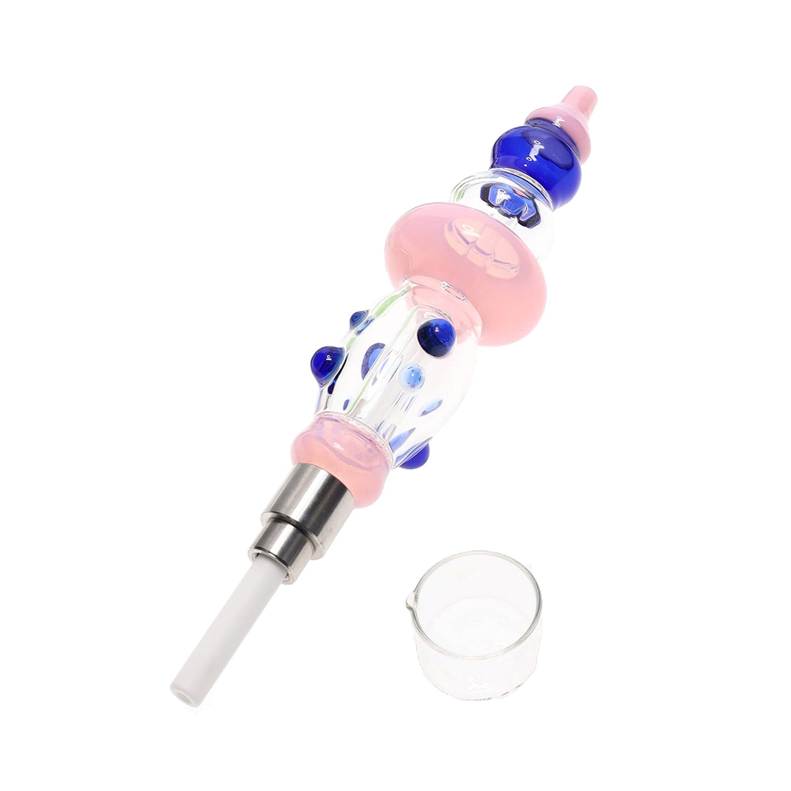 8inch Bubble Pop Neon Marble Nectar Collector Bubbler - inhalco