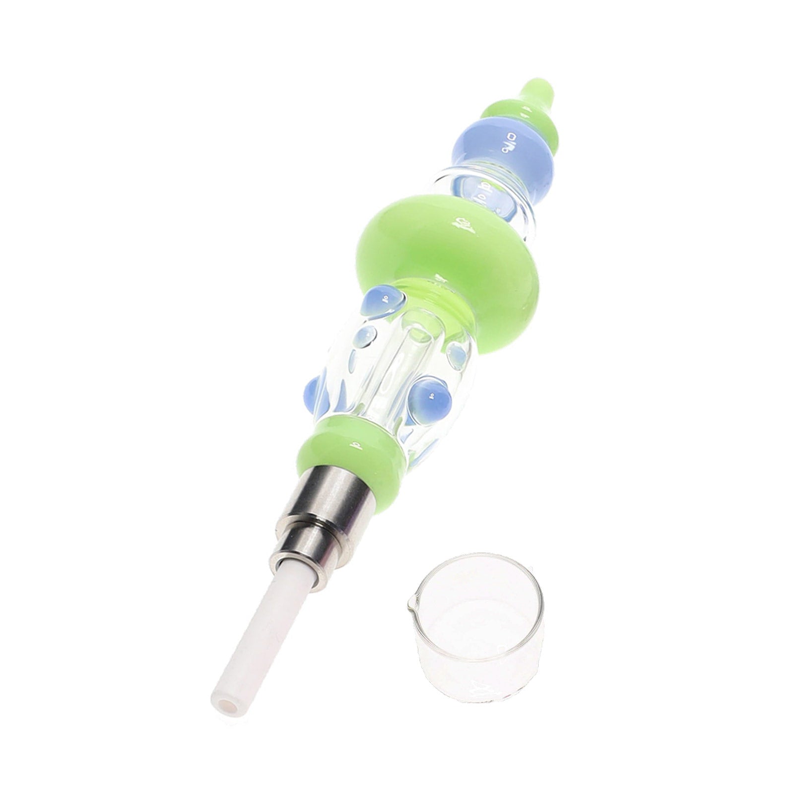 8inch Bubble Pop Neon Marble Nectar Collector Bubbler in Green