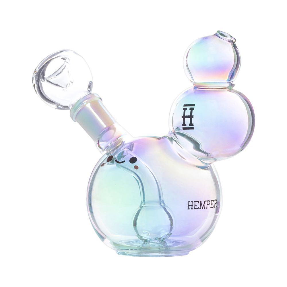side view of bubbles glass mini bong