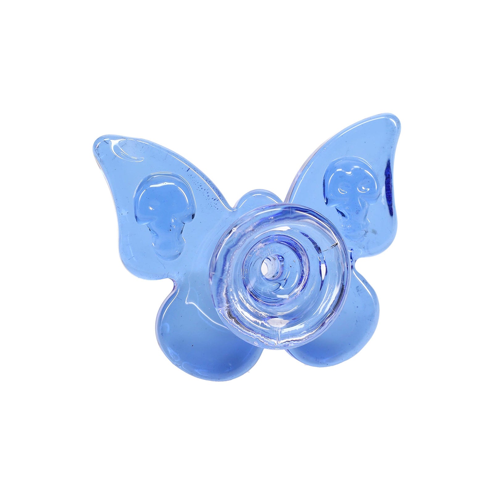 inside view of Butterfly Glass Bowl in blue