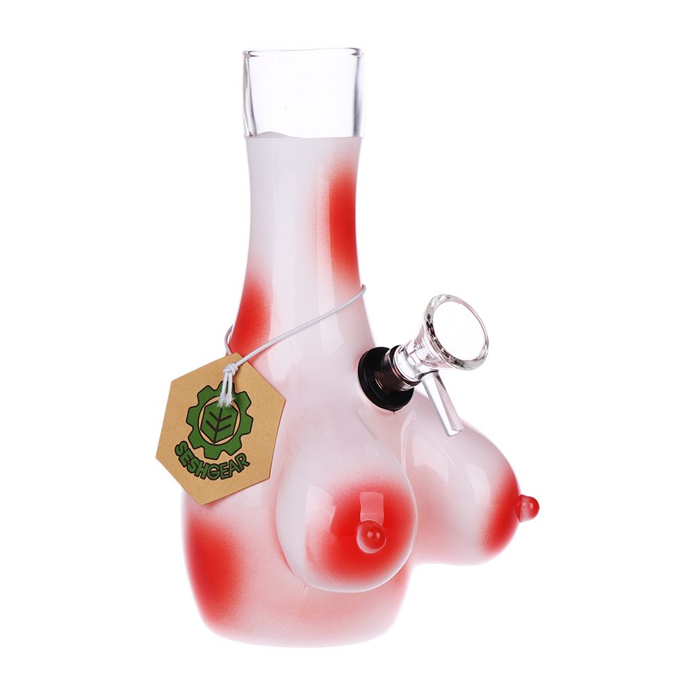 7.5" Buxom Bosom Glass Bong with Grommet - inhalco