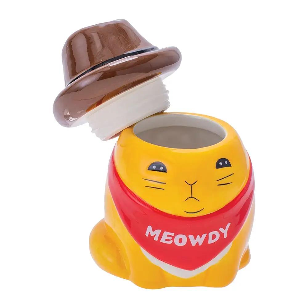 Meowdy Cat Cowboy Ceramic Stash Jar - INHALCO