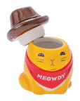 Meowdy Cat Cowboy Ceramic Stash Jar - INHALCO