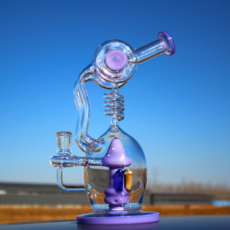 11&quot; Spiral Mushroom Recycler Water Bong with Circ Perc