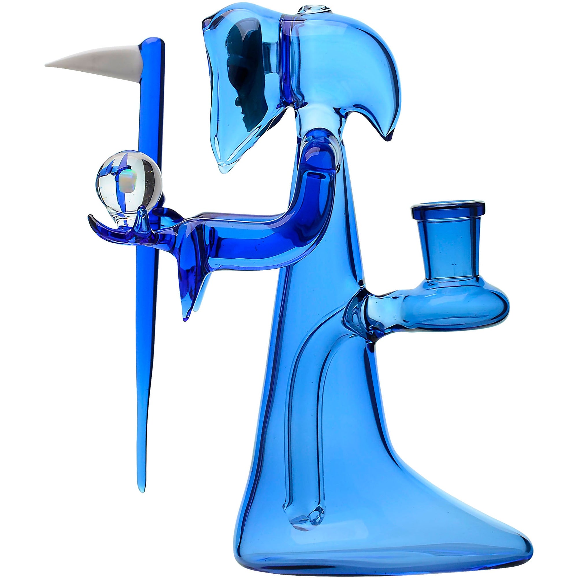 Grim Reaper Dab Rig Blue Left - INHALCO