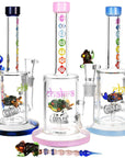 Chakra Frog Water Bong Collection – Pink, Blue, Light Blue Glass Bongs with Stir Tool