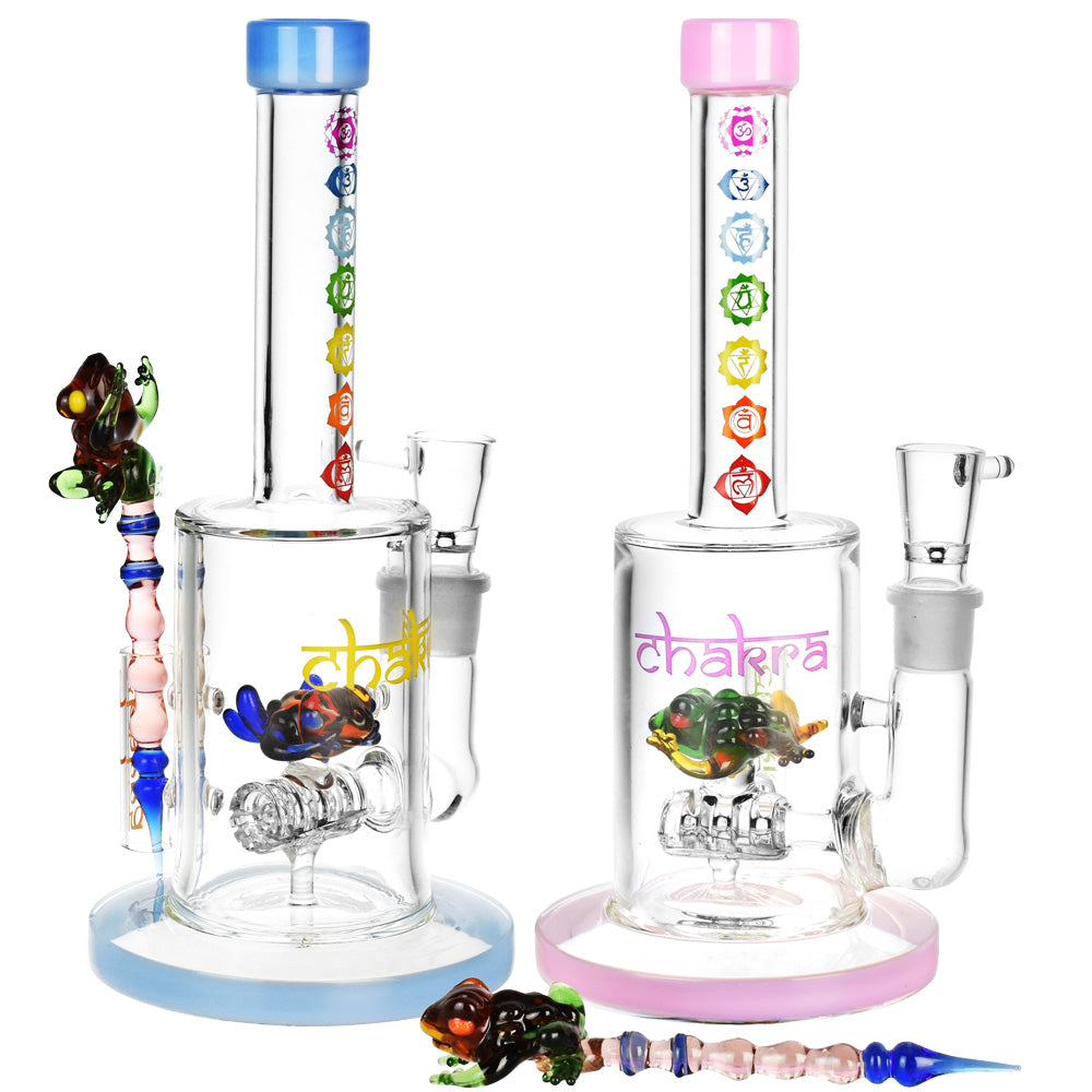 9inch Chakra Frog Glass Water Bong