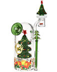 Back view of Christmas Tree Glass Dab Rig