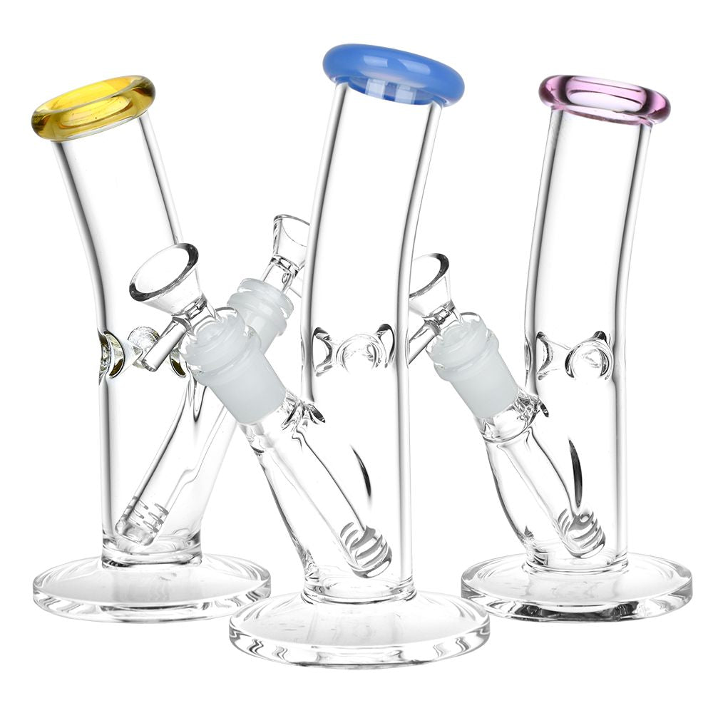 Classic Bent Neck Straight Tube Glass Water Pipe