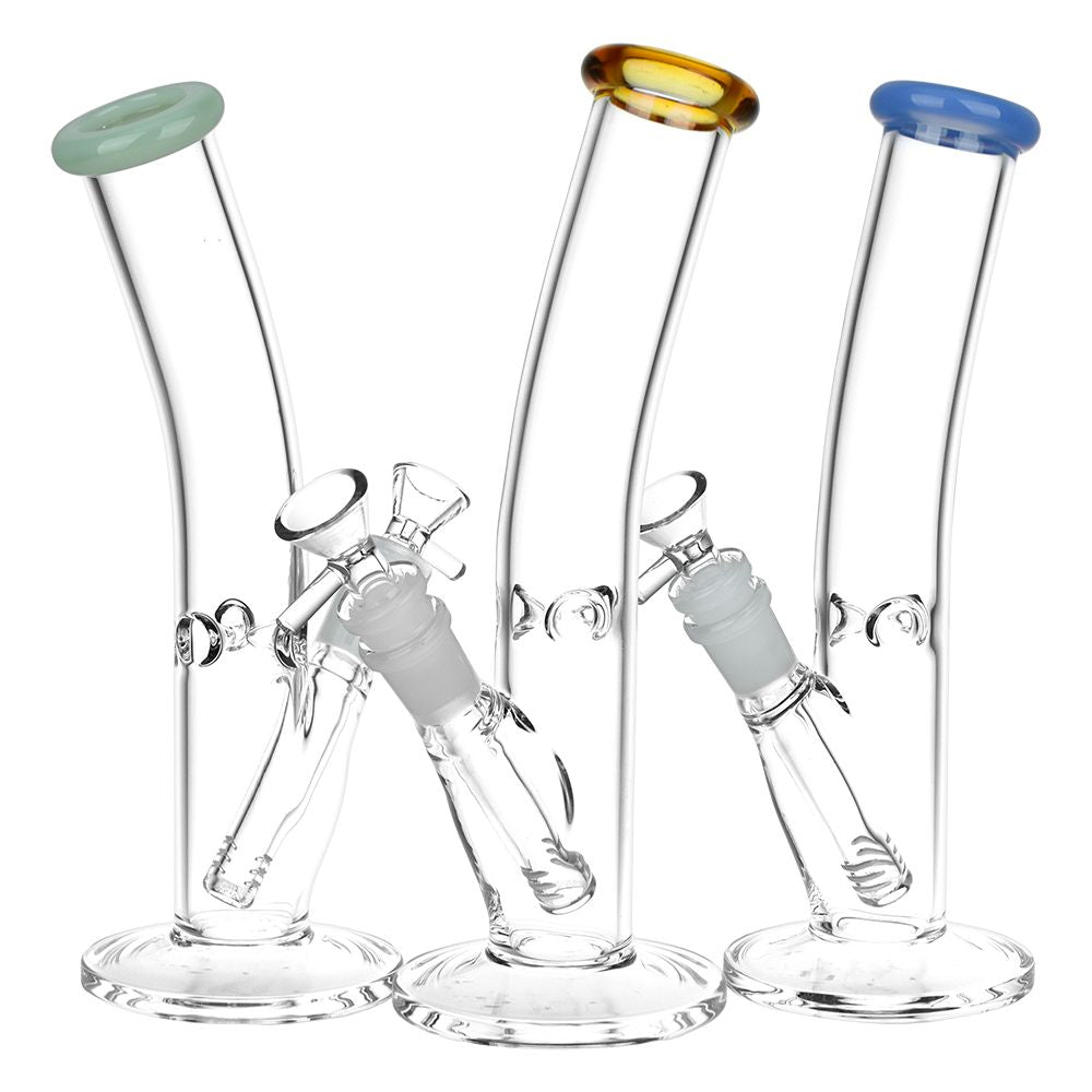 Classic Bent Neck Straight Tube Glass Water Pipe