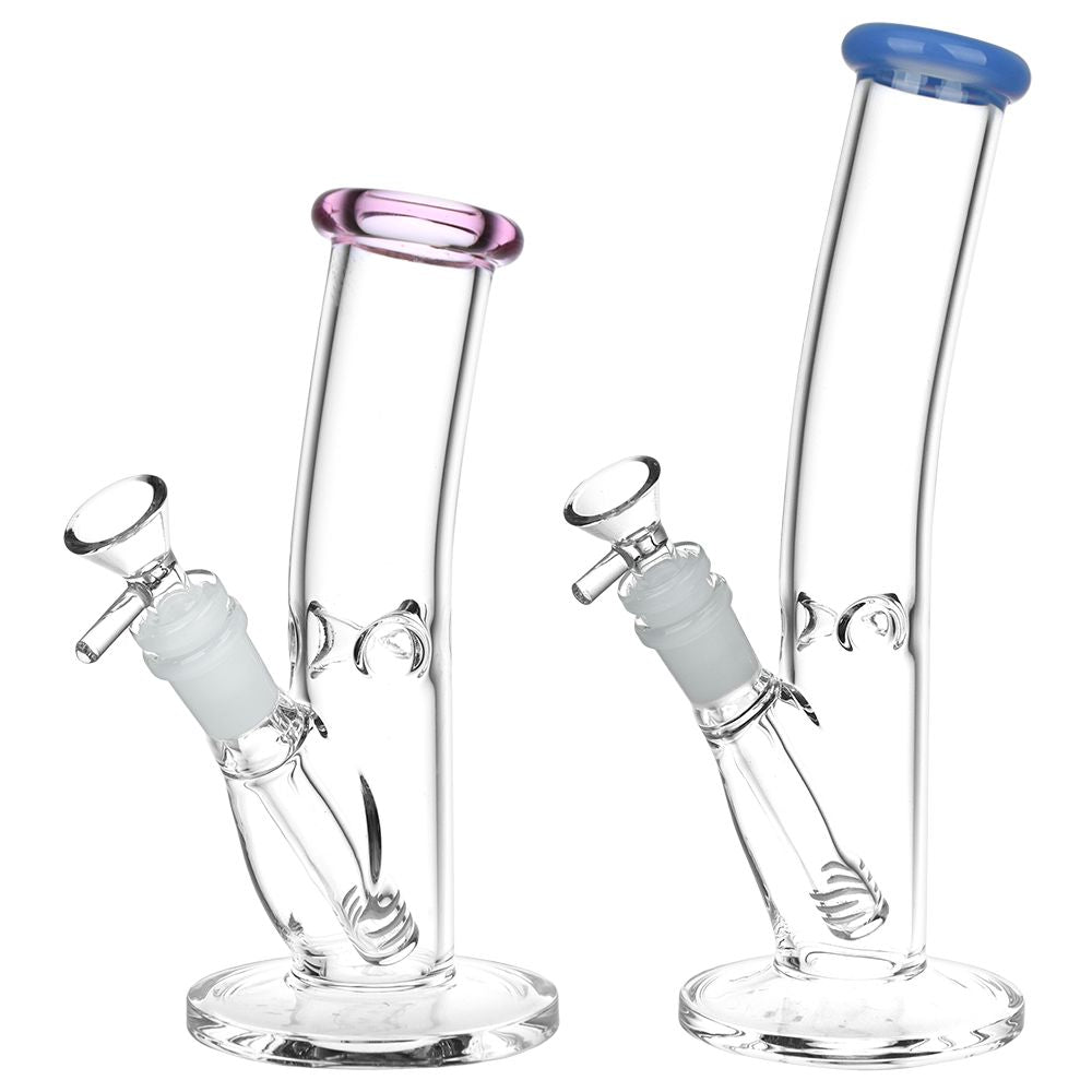 Classic Bent Neck Straight Tube Glass Water Pipe