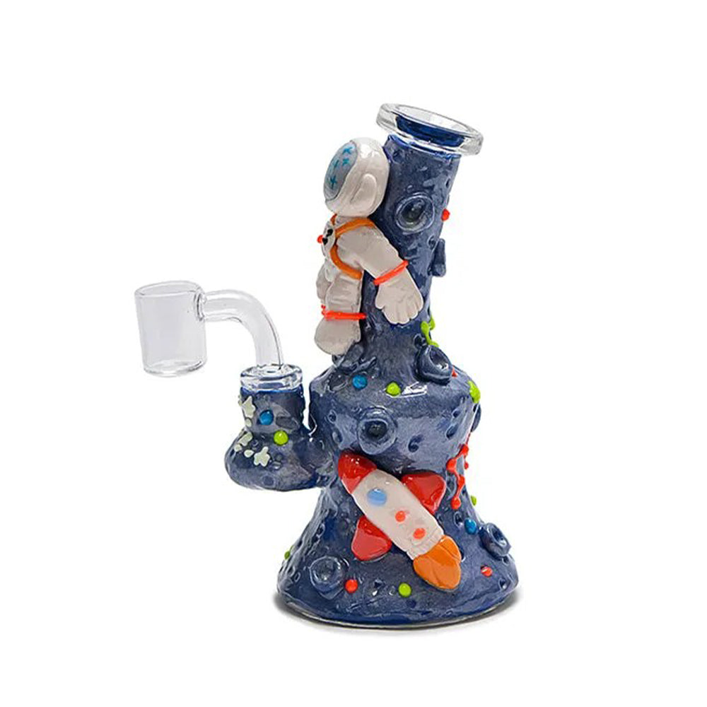 Left view of Light Blue Clay Spaceman Dab Rig