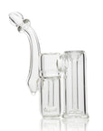 Side view of Clear Double Chamber Bubbler 6 inch