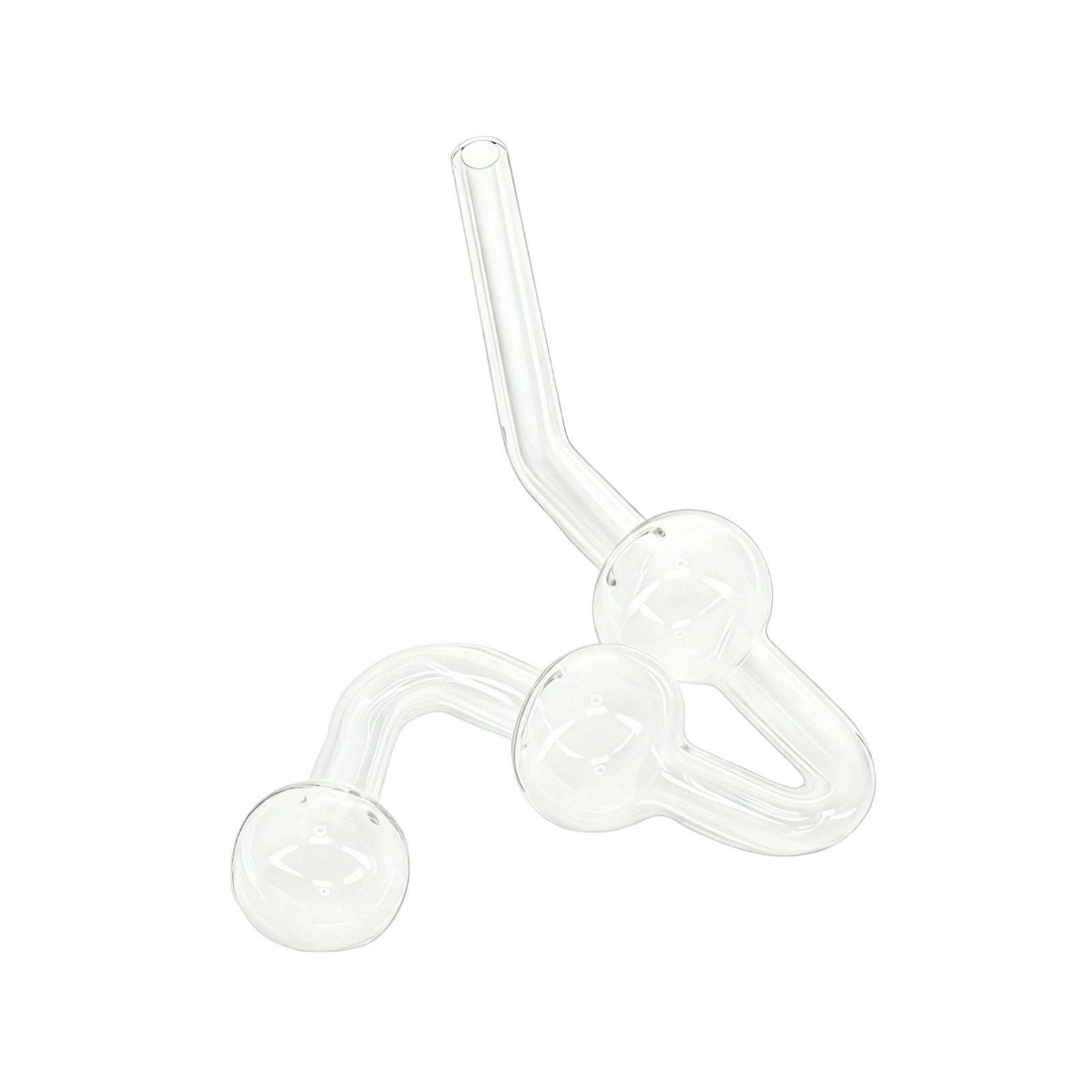 Clear Glass Water Dog Oil Burner Pipe “Triple Ripple”