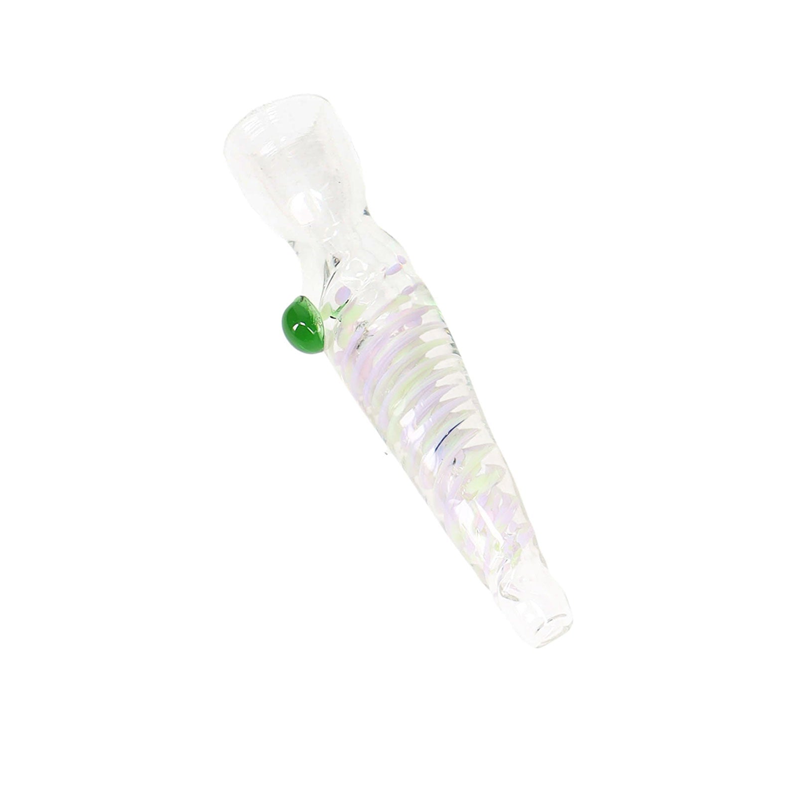 3.5″ Clear Twisted Frit Glass Chillum - inhalco